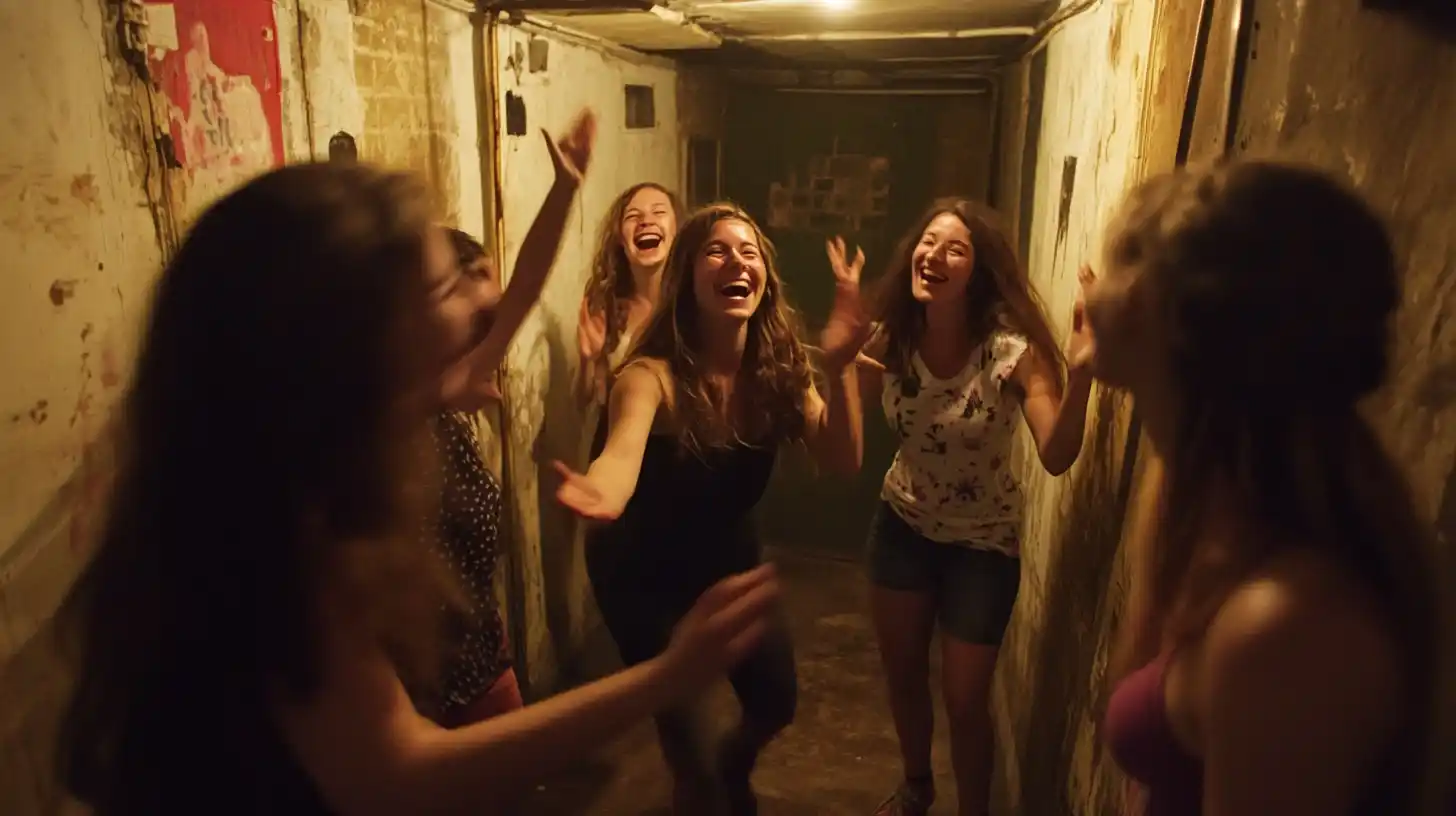 Hen party celebrating in an escape room